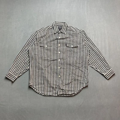 Camisa Polo Ralph Lauren De Colección Para Hombres L Blanco y Negro Franela a Cuadros Abotonada L/S Foto 1 de 4
