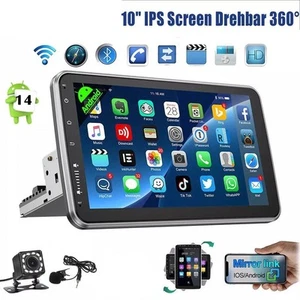 10 Zoll 1DIN Android 14 Autoradio GPS Navi BT WiFi drehbarer Bildschirm + Kamera - Bild 1 von 12