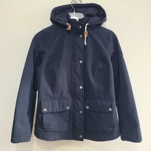 Chaqueta Abrigo de Lluvia Barbour Beacon Rief Azul Marino Cera Impermeable con Capucha Country EE. UU. Talla 6 - Imagen 1 de 8
