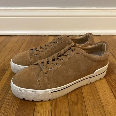 J/SLIDES NYC Shoes Womens Size 9 Tan Suede Platform Lace Up Casual Chunky Sole - Image 1 of 4