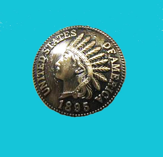 Western Equestrian Cowboy Tack Set of 6 Indian Head Penny Concho's 3/4"  - Image 1 of 1