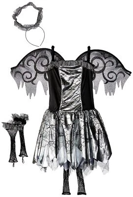 Ángel Caído Gótico Hada Muerta Zombi Niña Vestido Elegante Halloween Niño Disfraz Foto 1 de 2