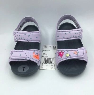 Sandalias ADIDAS AltaSwim I niñas pequeñas Nación Nación EG2181 Lila Talla 7K Nuevas Foto 1 de 4