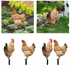 Chicken Animal Statue Stakes Acrylic Garden Statues for Yard Art Sculpture - Picture 1 of 21