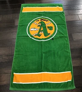 MLB 1980s Oakland Athletics Retro Logo Beach Towel / Man Cave Decor - Picture 1 of 8