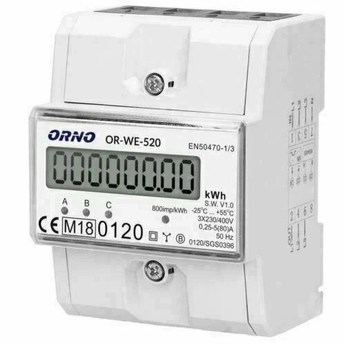 ORNO OR-WE-520 3-Phasen-Energiezähler mit MID - 80A