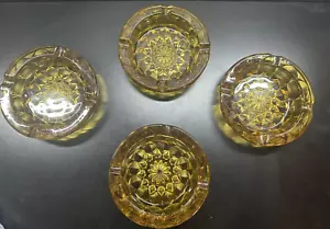 Vintage Mid-Century Retro Amber 6" Round Glass Ashtray - Picture 1 of 9