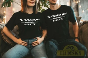 "Vintage 1975" Vintage Special Edition Personalised Unisex Classic T-Shirt - Foto 1 di 2