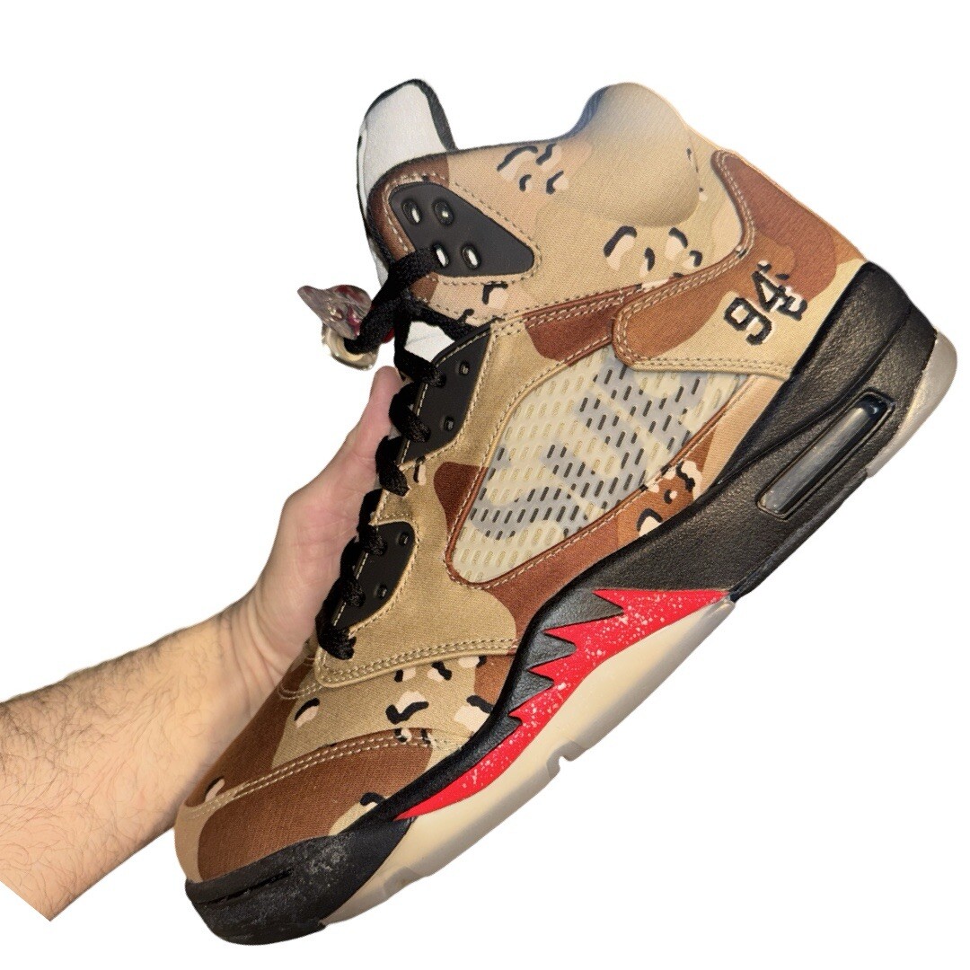 Supreme x Air Jordan 5 Retro Desert Camo for Sale | Authenticity 