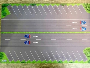 Die Cast Cars I95 Highway Scene XL Play Mat Diorama Thick High Qual. 30”x19.5” - Picture 1 of 1