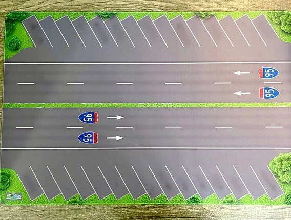 Die Cast Cars I95 Highway Scene XL Play Mat Diorama Thick High Qual. 30”x19.5” - Image 1 of 1