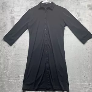 Express Dress Womens Size 11/12 Black Tunic Shirt Mini Button Up-3/4 Sleeve - Picture 1 of 11