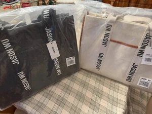 Jason Wu Cream Canvas Tote & Large Black Tote Combo 2 pack - Brand New w Tags! - Picture 1 of 7