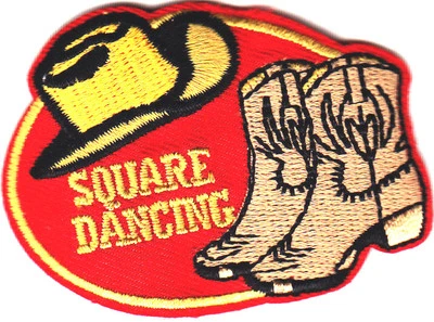 SQUARE DANCING Iron On Patch Western Dancing  - Image 1 of 2