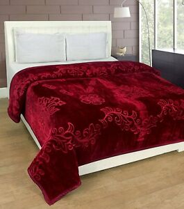 Queen And Twin Size Floral Solid Mink Blankets Bedding Ultra Soft Flannel Throw