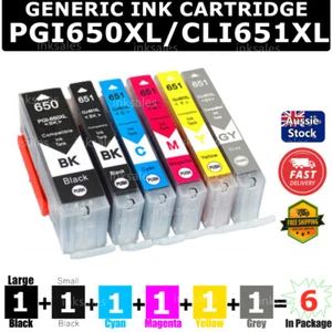 6x PGI650 CLI651 Generic Ink Cartridge For Canon MG6360 MG7160 MG7560 iP8760 - Picture 1 of 8