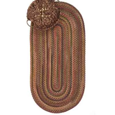 Capel Rugs Kill Devil Hill Wool Country Braided Oval Area Rug Antique Multi #900