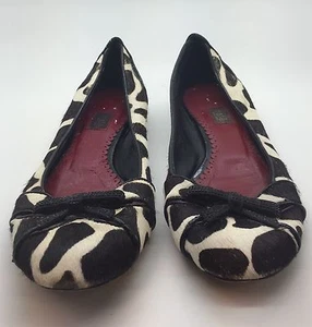 RAFE süße schwarze cremefarbene Western Ponyhaar Leder flache Schleifen Gr. 6,5 Italien süß!! - Bild 1 von 12