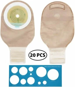 20Pcs Ostomy Bags One Piece Drainable Pouches for Colostomy Ileostomy Stoma Care - Picture 1 of 11