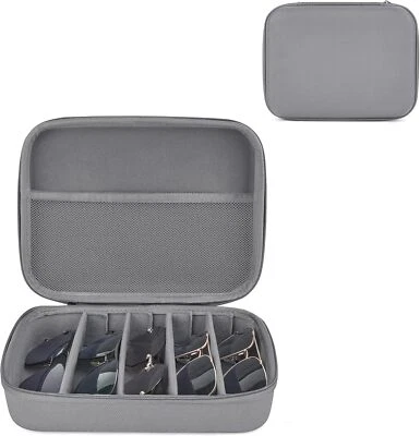 Gafas de sol de viaje organizadoras estuche varios pares con gris 5 ranuras Foto 1 de 4