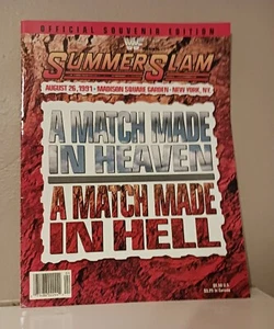 WWF Summerslam 1991 Program, Hulk Hogan, Ultimate Warrior, Randy Savage, Mint - Picture 1 of 9