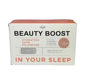 Shine by Night Satin Beauty Boost HYDRATING 1 Standard SZ Pillowcase GREY Color - Picture 1 of 7