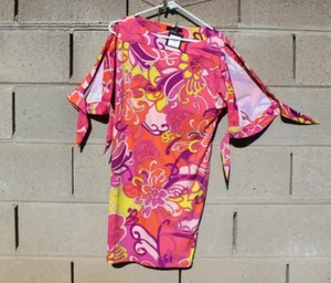 Trina Turk tunic dress cover up sml medium hide arms pink pool swim 247OFFER nw - Picture 1 of 8