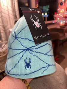 New With Tag Spyder Kids Winter Knit Beanie Hat One Size Teal Blue Cool Kids! - Picture 1 of 5