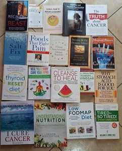 STOCK 30 LIBRI IN INGLESE SALUTE NATUROPATIA ENGLISH BOOKS HEALTH CANCER DIET - Foto 1 di 2
