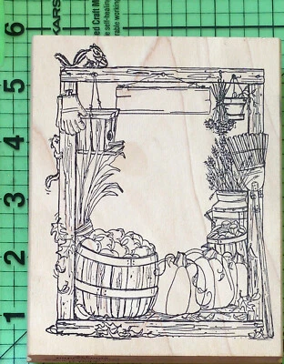 Marco de cosecha de otoño U-1542 sello de goma de Art Impressions 1996 calabazas manzanas Foto 1 de 3