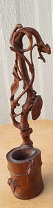 Dinastia Qing scultura in legno di bosso bambù 清代黄杨木雕竹埵 m1 - Foto 1 di 11