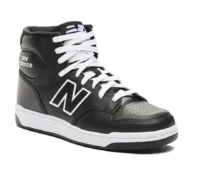 GENUINE NEW BALANCE 480 SIZE 10 D MENS BLACK WHITE HIGH TOP TRANING SNEAKER - Picture 1 of 10