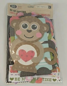 200 Pc Ka-Zoo Die Cut Cardstock Valentine K&Company Cardmaking Love Monkey - Picture 1 of 11