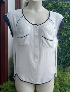 Warehouse – White Cap Sleeved Oversized Blouse – UK 10 - Picture 1 of 6