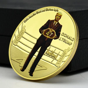 Moneda Desafío Dorado Medalla Conmemorativa del Presidente de los Estados Unidos Donald Trump Decoración del Hogar - Imagen 1 de 12