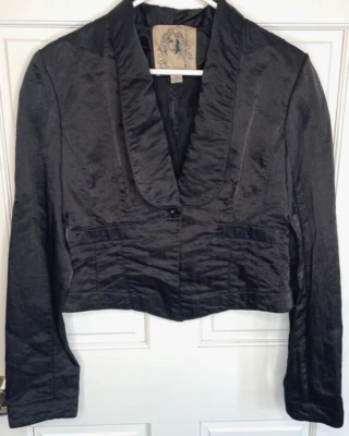 Chaqueta corta arrugada vintage años 90 para mujer talla L manga larga boho caprichosa bruja Foto 1 de 4