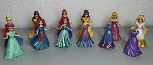 Disney Princess Glitter Magi-clip On Dolls Bundle - 9 Dolls - 12 Dresses - Picture 1 of 5