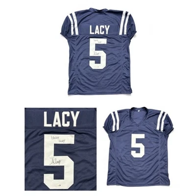 KEWAN LACY SIGNED CUSTOM BLUE JERSEY JSA HOTTY TODDY - Image 1 of 4