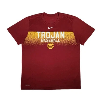 USC Trojans Baseball Nike Activewear Shirt XL Red Athletic Cut NCAA Collegiate - Image 1 of 4