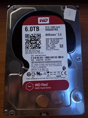 Western Digital Red Nas 6TB,Intern,5400RPM (WD60EFRX) NAS - Bild 1 von 2