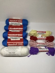 Needloft Plastic Canvas Yarn Vintage 5 of 92 yd. & 4 of 10 yds. - Picture 1 of 15
