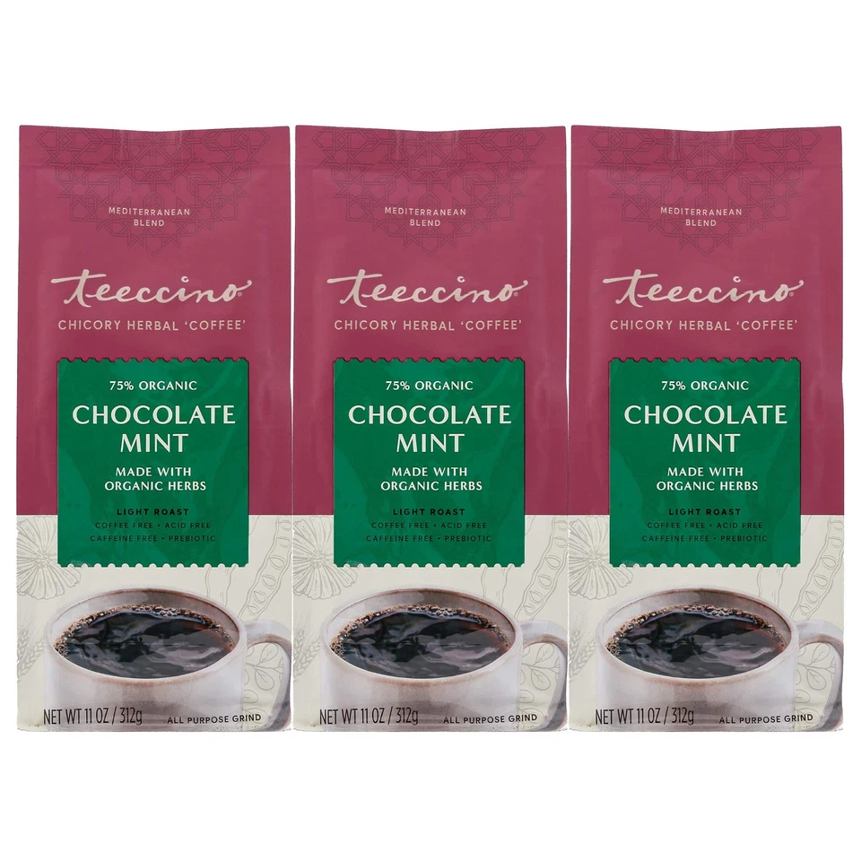 Teeccino Chocolate Menta Café Achicoria Alternativa - Café Herbal Molido Tha... Foto 1 de 4