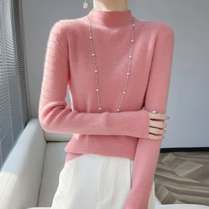 Winter New Velvet Knitted Shirt Fashion Women's Knitted Slim Fit Wool Warm Tops - Picture 1 of 28