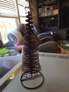 Metal Swirl Christmas Tree 15 Inch with Metal Base & Star - Picture 1 of 3