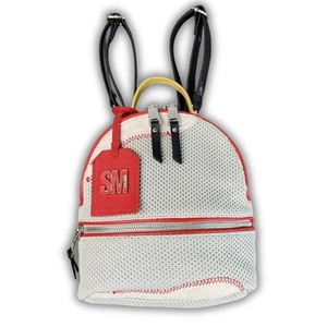 Steve Madden Run Mini Backpack Gray w/ Red Yellow Details Convertible Bag NWOT - Picture 1 of 16