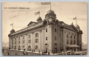 Cartolina d'epoca Denver Auditorium inizio XX secolo architettura - Foto 1 di 2
