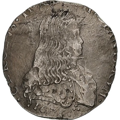 [#1281218] Duchy of Milan, Carlo II, Filippo, 1676, Milan, Silver, EF - Image 1 of 2