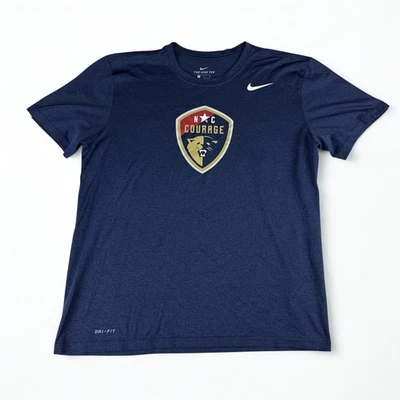 Camiseta deportiva azul Nike Dri-Fit NC Courage para hombre L leyenda del fútbol Foto 1 de 4