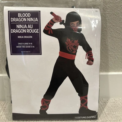Новый кровавый дракон ниндзя костюм себя карнавальный костюм вверх Хэллоуин ребенка XL костюм - Изображение 1 из 4