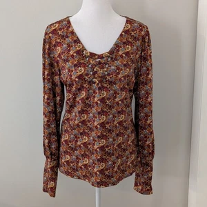 Top Floral Gimmicks BKE Mujer MEDIANO Y2K Hippie Boho Hada Grunge Manga Obispo - Imagen 1 de 9